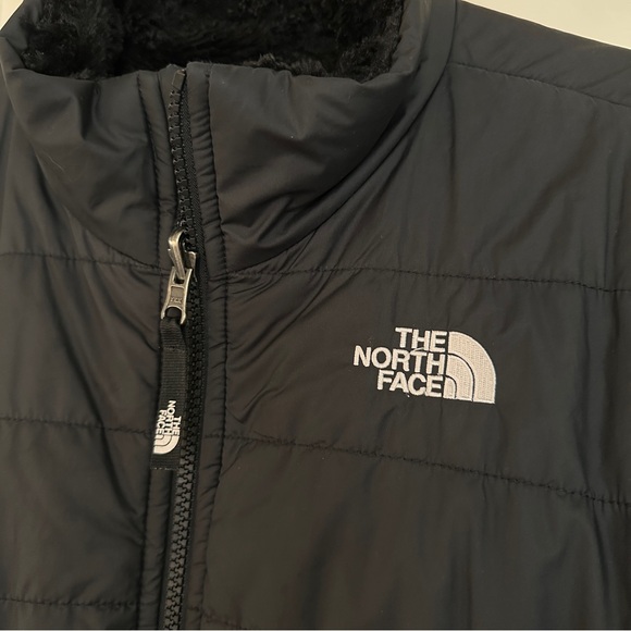 The North Face Girls Large Reversible Mossbud Swirl Jacket Black - Picture 2 of 6